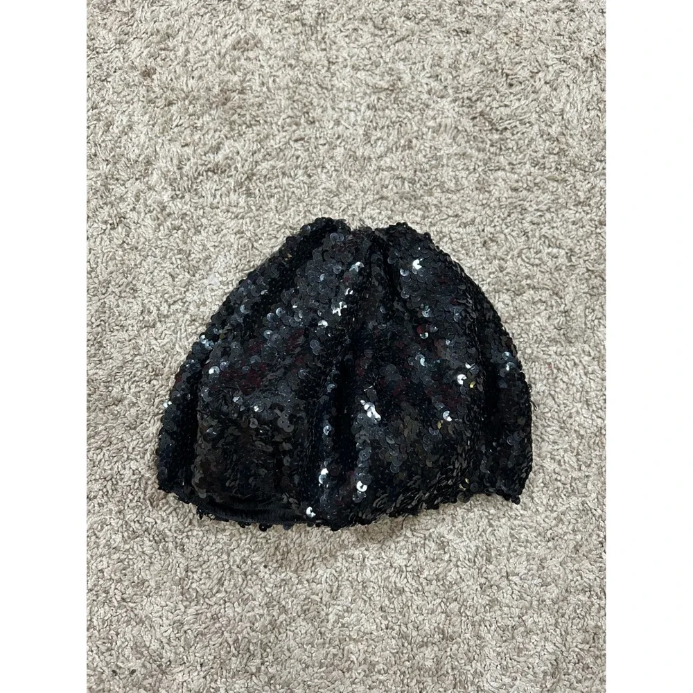 Y2K Mossimo Black Sequin Beret‎ Hat Glam Sparkly Party Fashion Accessory